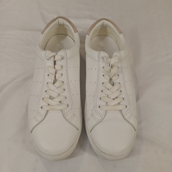 J.Crew White Saturday Sneaker Shoes Size 10 Wide Leather with Brown Detail - Picture 1 of 9